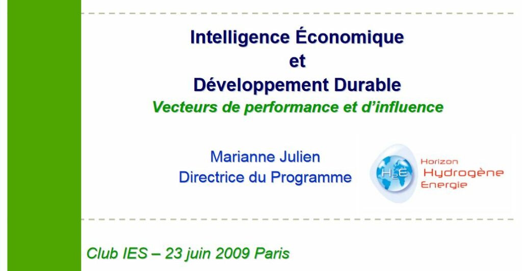 Intelligence économique et développement durable