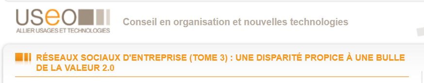 Etude USEO sur les Réseaux sociaux d'entreprise