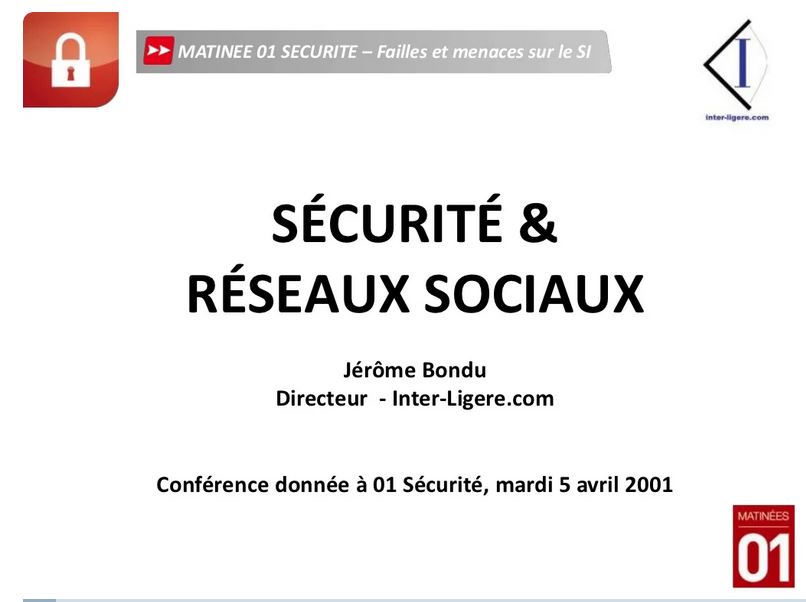 Sécurité et réseaux sociaux