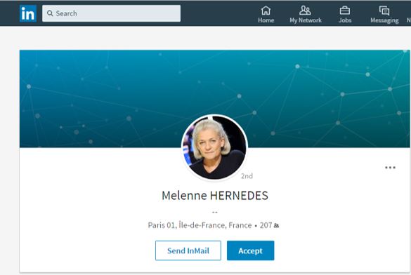 faux contact Linkedin badinter