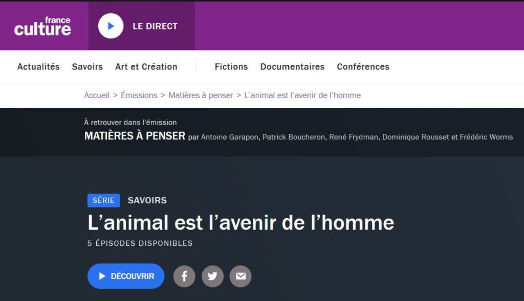 L’animal est l’avenir de l’Homme